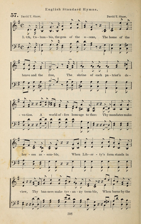 Evangelischer Liederschatz: eine Auswahl der bekanntesten Kernlieder für Sonntags-Schule, Vereine und Gottesdienste (2. Auflage) page 308