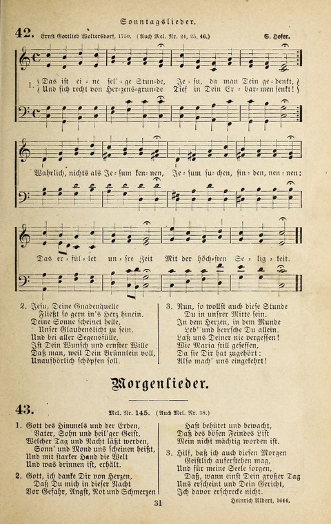Evangelischer Liederschatz: eine Auswahl der bekanntesten Kernlieder für Sonntags-Schule, Vereine und Gottesdienste (2. Auflage) page 31