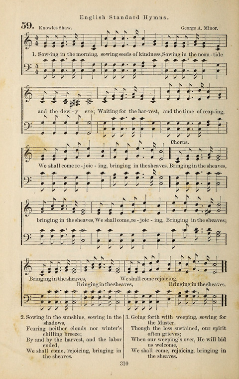 Evangelischer Liederschatz: eine Auswahl der bekanntesten Kernlieder für Sonntags-Schule, Vereine und Gottesdienste (2. Auflage) page 310
