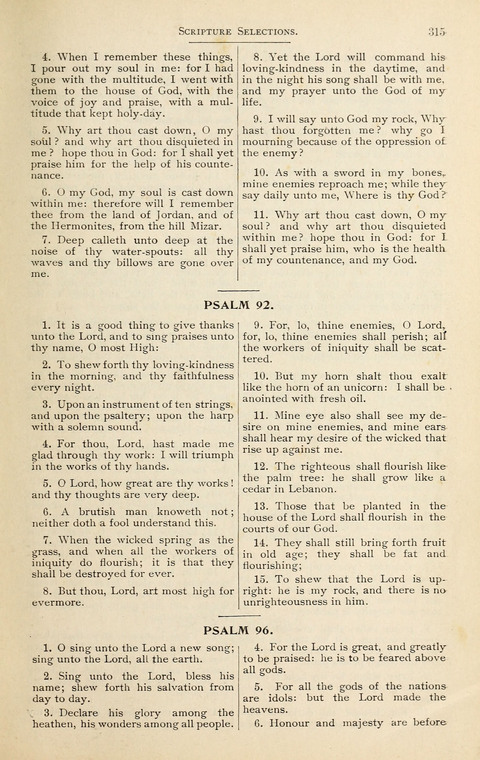 Evangelischer Liederschatz: eine Auswahl der bekanntesten Kernlieder für Sonntags-Schule, Vereine und Gottesdienste (2. Auflage) page 315