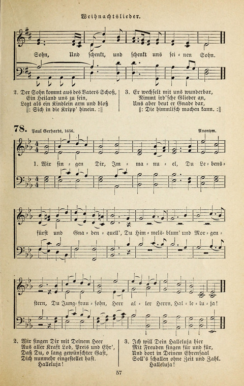 Evangelischer Liederschatz: eine Auswahl der bekanntesten Kernlieder für Sonntags-Schule, Vereine und Gottesdienste (2. Auflage) page 57