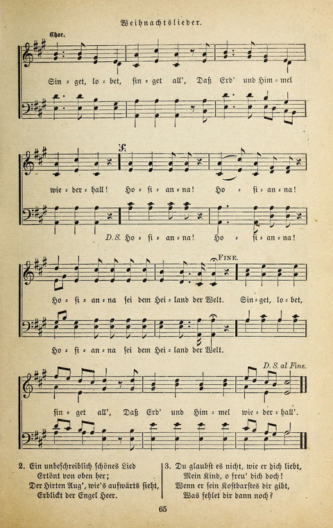 Evangelischer Liederschatz: eine Auswahl der bekanntesten Kernlieder für Sonntags-Schule, Vereine und Gottesdienste (2. Auflage) page 65
