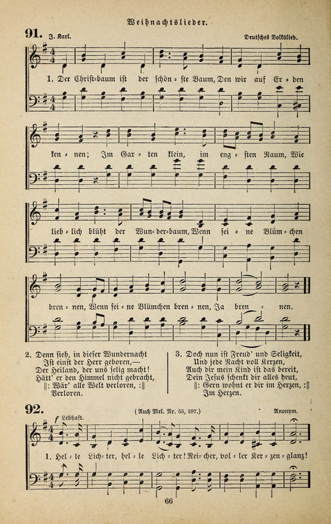 Evangelischer Liederschatz: eine Auswahl der bekanntesten Kernlieder für Sonntags-Schule, Vereine und Gottesdienste (2. Auflage) page 66