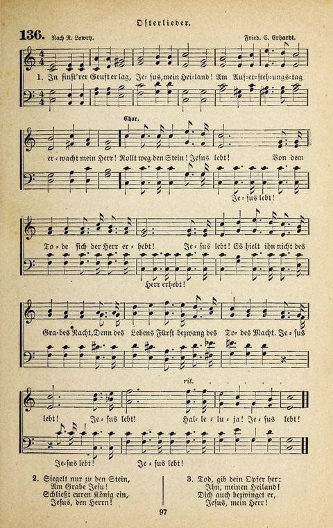 Evangelischer Liederschatz: eine Auswahl der bekanntesten Kernlieder für Sonntags-Schule, Vereine und Gottesdienste (2. Auflage) page 97