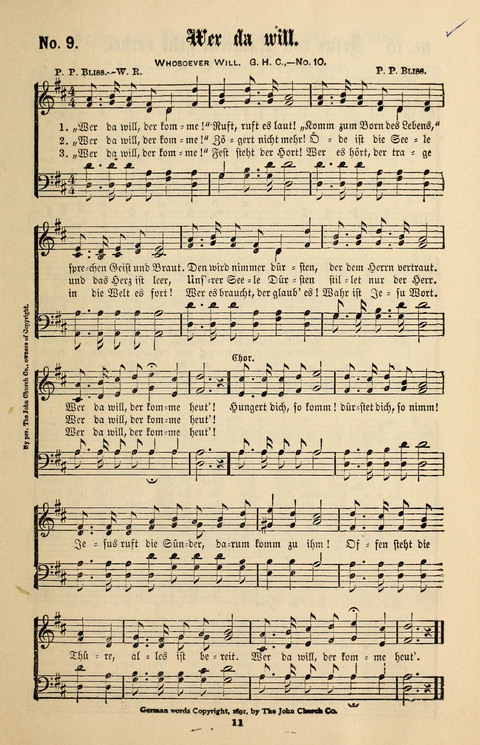 Evangeliums-Lieder 1 und 2: (Gospel Hymns) mit deutschen Kernliedern page 11