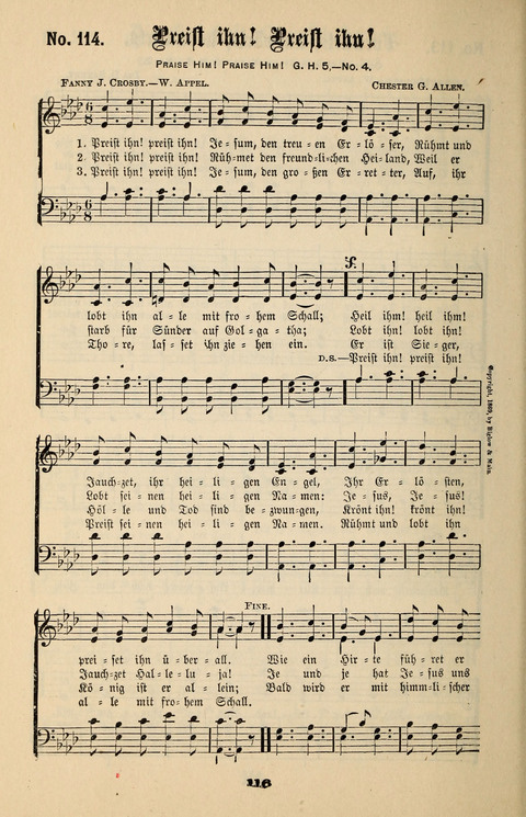 Evangeliums-Lieder 1 und 2: (Gospel Hymns) mit deutschen Kernliedern page 116