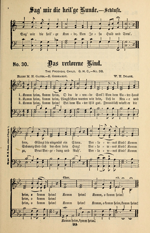 Evangeliums-Lieder 1 und 2: (Gospel Hymns) mit deutschen Kernliedern page 31
