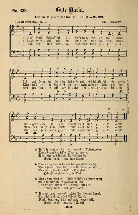 Evangeliums-Lieder 1 und 2: (Gospel Hymns) mit deutschen Kernliedern page 334
