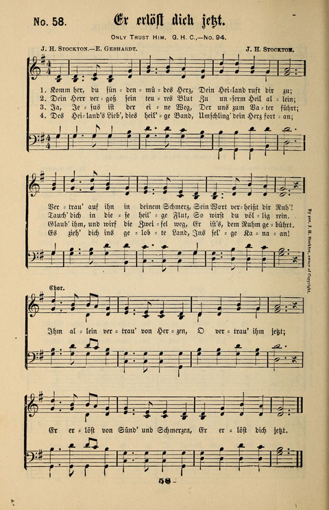 Evangeliums-Lieder 1 und 2: (Gospel Hymns) mit deutschen Kernliedern page 58