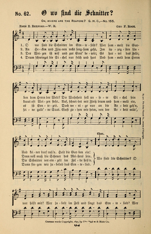 Evangeliums-Lieder 1 und 2: (Gospel Hymns) mit deutschen Kernliedern page 62