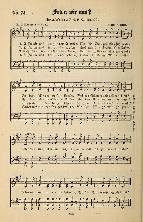 Evangeliums-Lieder 1 und 2: (Gospel Hymns) mit deutschen Kernliedern page 74