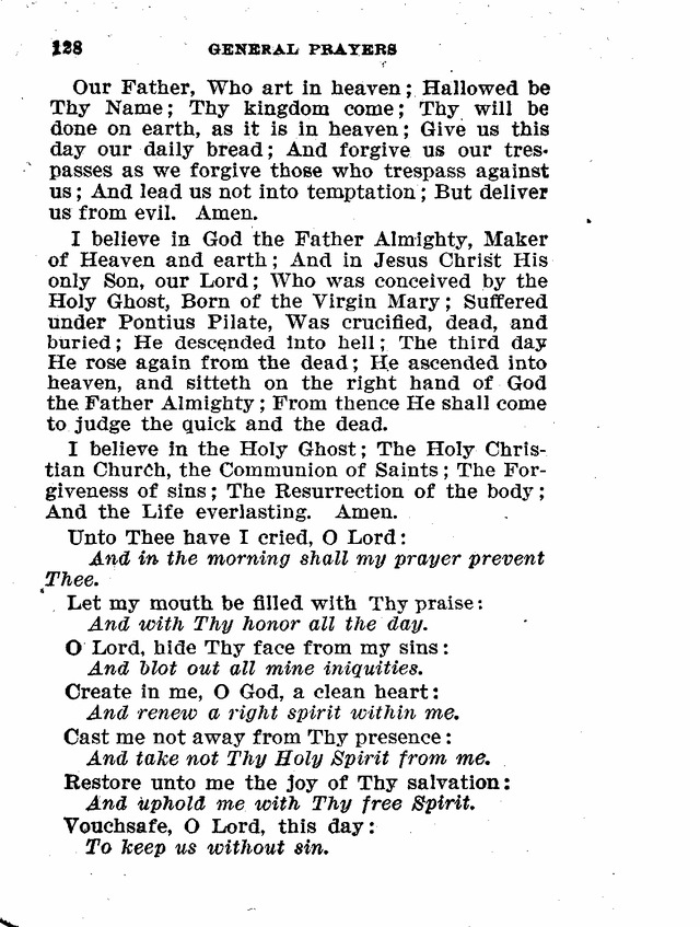 Evangelical Lutheran Hymn-book page 128