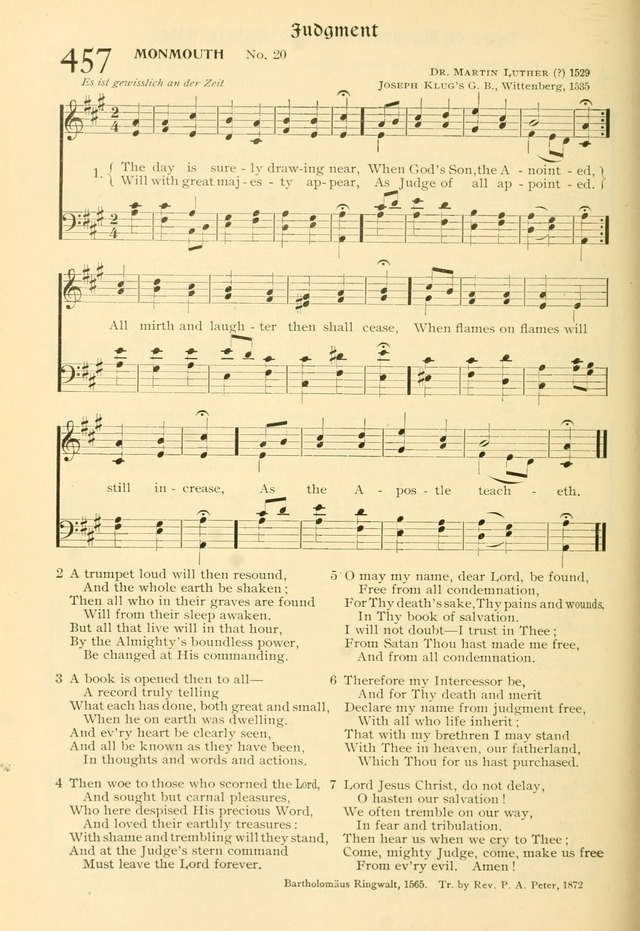 Evangelical Lutheran hymnal: with music page 455