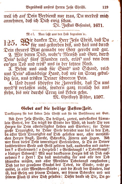 Evangelisch-Lutherisches Gesang-Buch: worin die gebräuchlichsten alten Kirchen-Lieder Dr. M. Lutheri und anderer reinen lehrer und zeugen Gottes, zur Befoerderung der wahren ... (2. verm. Aus.) page 119