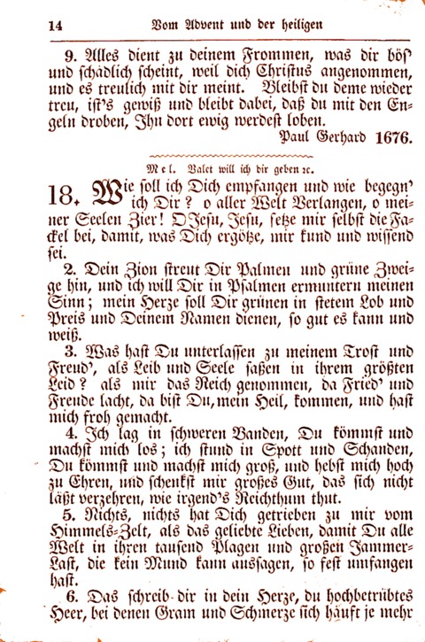 Evangelisch-Lutherisches Gesang-Buch: worin die gebräuchlichsten alten Kirchen-Lieder Dr. M. Lutheri und anderer reinen lehrer und zeugen Gottes, zur Befoerderung der wahren ... (2. verm. Aus.) page 14