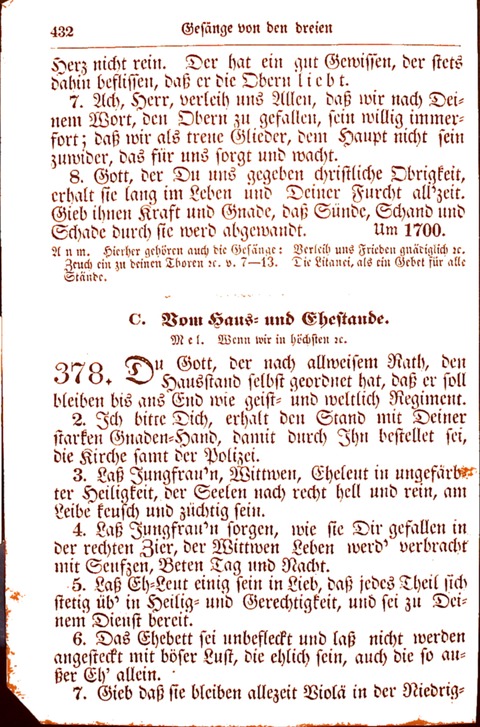 Evangelisch-Lutherisches Gesang-Buch: worin die gebräuchlichsten alten Kirchen-Lieder Dr. M. Lutheri und anderer reinen lehrer und zeugen Gottes, zur Befoerderung der wahren ... (2. verm. Aus.) page 433