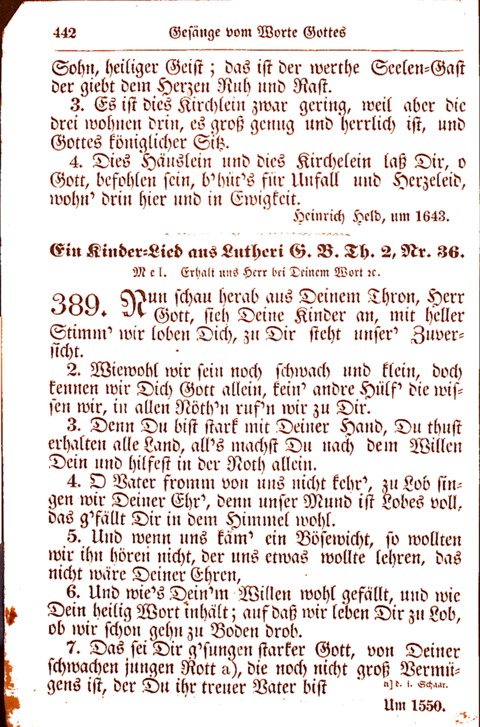 Evangelisch-Lutherisches Gesang-Buch: worin die gebräuchlichsten alten Kirchen-Lieder Dr. M. Lutheri und anderer reinen lehrer und zeugen Gottes, zur Befoerderung der wahren ... (2. verm. Aus.) page 443