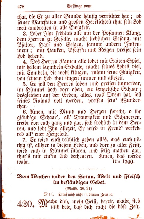 Evangelisch-Lutherisches Gesang-Buch: worin die gebräuchlichsten alten Kirchen-Lieder Dr. M. Lutheri und anderer reinen lehrer und zeugen Gottes, zur Befoerderung der wahren ... (2. verm. Aus.) page 479