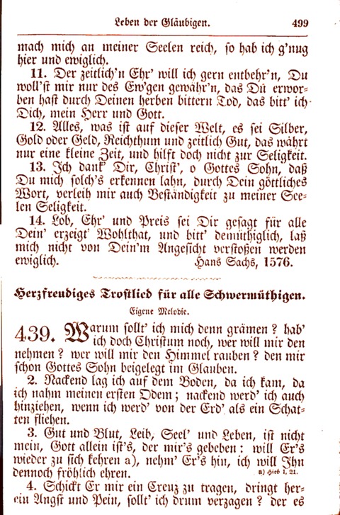 Evangelisch-Lutherisches Gesang-Buch: worin die gebräuchlichsten alten Kirchen-Lieder Dr. M. Lutheri und anderer reinen lehrer und zeugen Gottes, zur Befoerderung der wahren ... (2. verm. Aus.) page 500