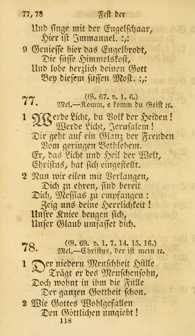 Evangelische Lieder-Sammlung: genommen aus der Liedersammlung und dem Gemeinschaftlichen Gesangbuch in den evanglischen Gemeinen page 118