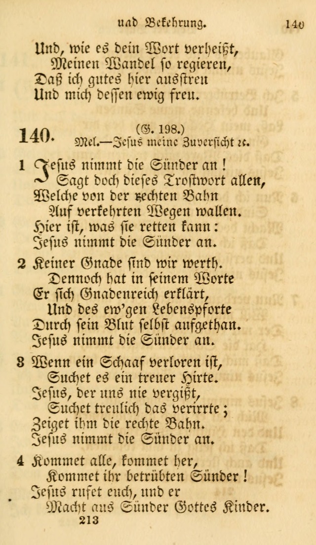Evangelische Lieder-Sammlung: genommen aus der Liedersammlung und dem Gemeinschaftlichen Gesangbuch in den evanglischen Gemeinen page 213