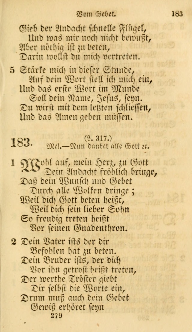 Evangelische Lieder-Sammlung: genommen aus der Liedersammlung und dem Gemeinschaftlichen Gesangbuch in den evanglischen Gemeinen page 279
