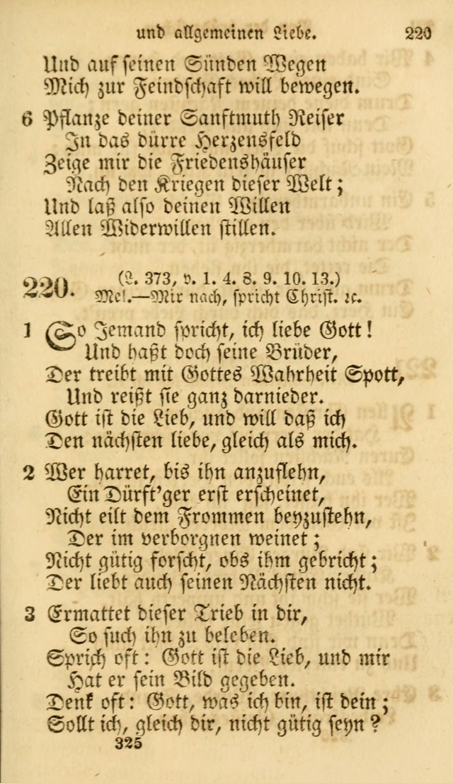 Evangelische Lieder-Sammlung: genommen aus der Liedersammlung und dem Gemeinschaftlichen Gesangbuch in den evanglischen Gemeinen page 325