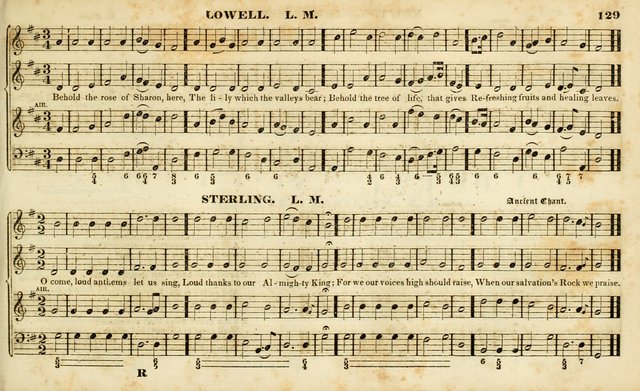 Evangelical Musick: or, The Sacred Minstrel and Sacred Harp United: consisting of a great variety of psalm and hymn tunes, set pieces, anthems, etc. (10th ed) page 129