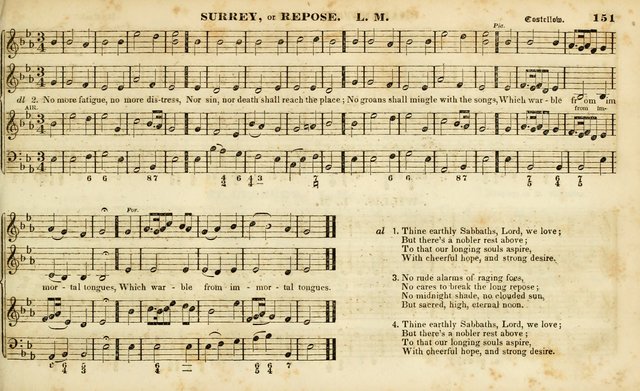 Evangelical Musick: or, The Sacred Minstrel and Sacred Harp United: consisting of a great variety of psalm and hymn tunes, set pieces, anthems, etc. (10th ed) page 151