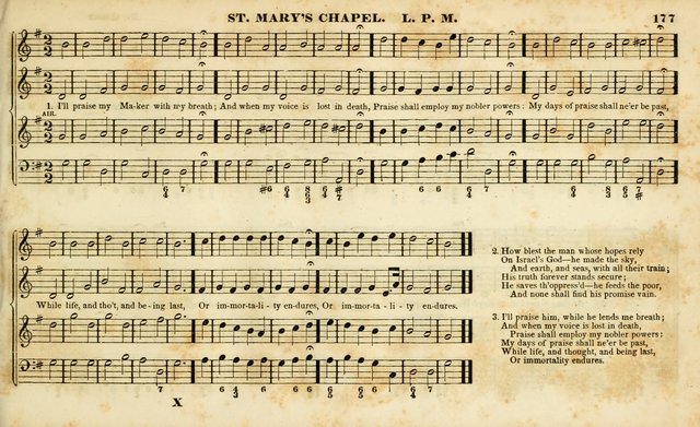 Evangelical Musick: or, The Sacred Minstrel and Sacred Harp United: consisting of a great variety of psalm and hymn tunes, set pieces, anthems, etc. (10th ed) page 177