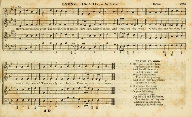 Evangelical Musick: or, The Sacred Minstrel and Sacred Harp United: consisting of a great variety of psalm and hymn tunes, set pieces, anthems, etc. (10th ed) page 225