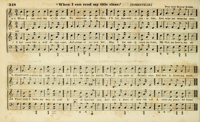 Evangelical Musick: or, The Sacred Minstrel and Sacred Harp United: consisting of a great variety of psalm and hymn tunes, set pieces, anthems, etc. (10th ed) page 248
