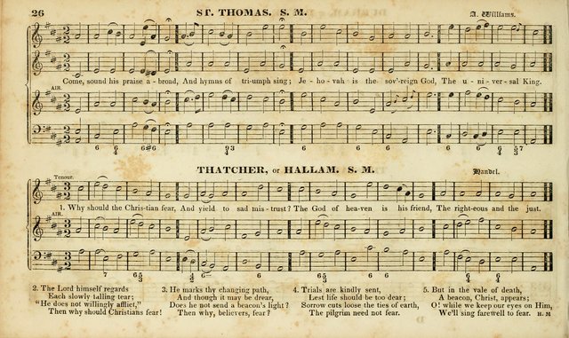 Evangelical Musick: or, The Sacred Minstrel and Sacred Harp United: consisting of a great variety of psalm and hymn tunes, set pieces, anthems, etc. (10th ed) page 26