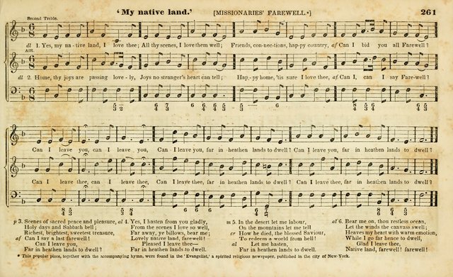Evangelical Musick: or, The Sacred Minstrel and Sacred Harp United: consisting of a great variety of psalm and hymn tunes, set pieces, anthems, etc. (10th ed) page 261