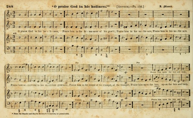 Evangelical Musick: or, The Sacred Minstrel and Sacred Harp United: consisting of a great variety of psalm and hymn tunes, set pieces, anthems, etc. (10th ed) page 288
