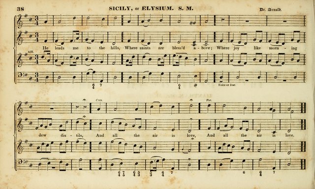 Evangelical Musick: or, The Sacred Minstrel and Sacred Harp United: consisting of a great variety of psalm and hymn tunes, set pieces, anthems, etc. (10th ed) page 38