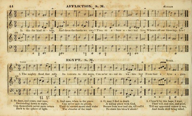 Evangelical Musick: or, The Sacred Minstrel and Sacred Harp United: consisting of a great variety of psalm and hymn tunes, set pieces, anthems, etc. (10th ed) page 44