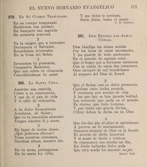 El Nuevo Himnario Evangelico para el uso de las Iglesias Evangelicas de Habla Espanol en Todo el Mundo page 111