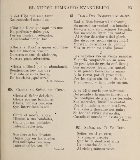 El Nuevo Himnario Evangelico para el uso de las Iglesias Evangelicas de Habla Espanol en Todo el Mundo page 23