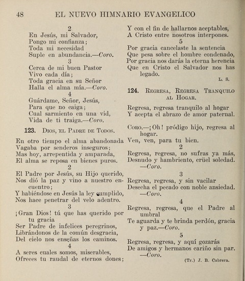 El Nuevo Himnario Evangelico para el uso de las Iglesias Evangelicas de Habla Espanol en Todo el Mundo page 48