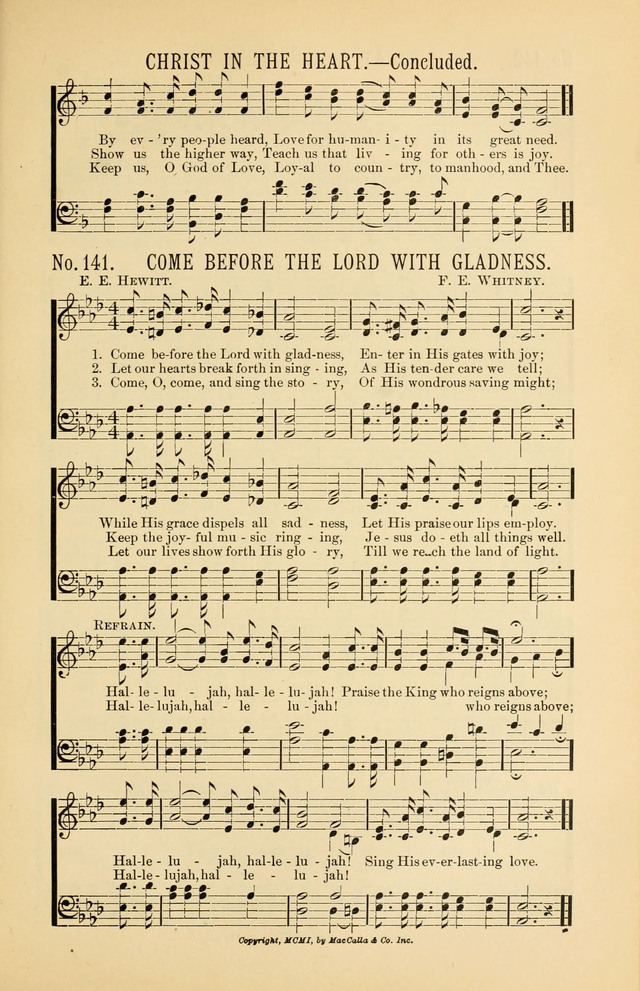 Exalted Praise: a twentieth century collection of sacred hymns for the church, Sunday school, and devotional meetings page 141