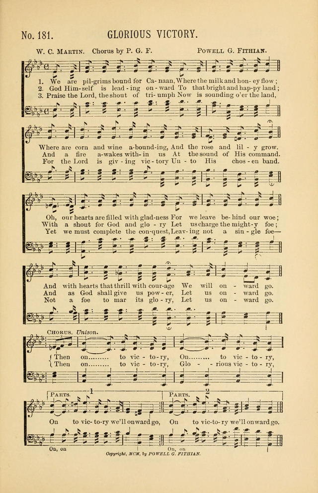 Exalted Praise: a twentieth century collection of sacred hymns for the church, Sunday school, and devotional meetings page 181