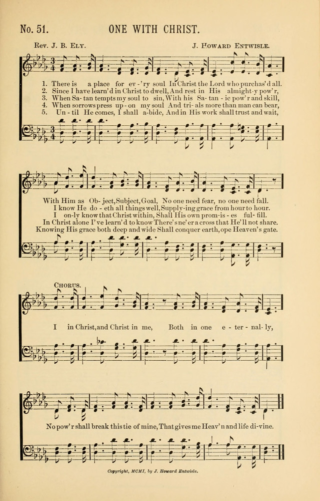 Exalted Praise: a twentieth century collection of sacred hymns for the church, Sunday school, and devotional meetings page 51