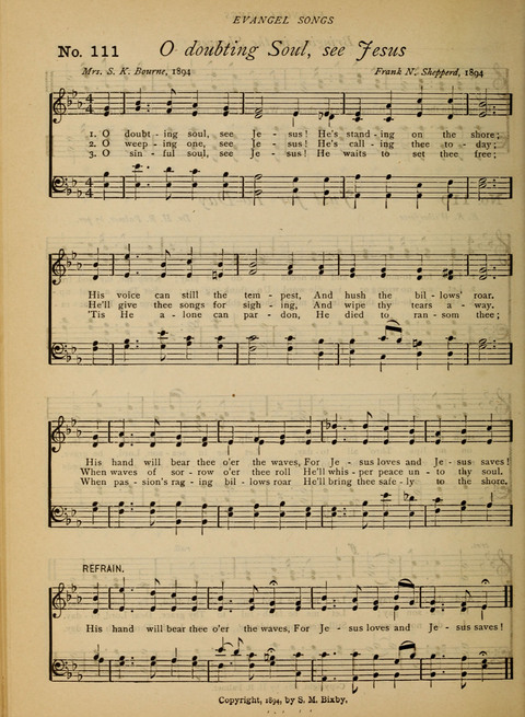 Evangel Songs: words and music, suitable for all services of sacred song page 92