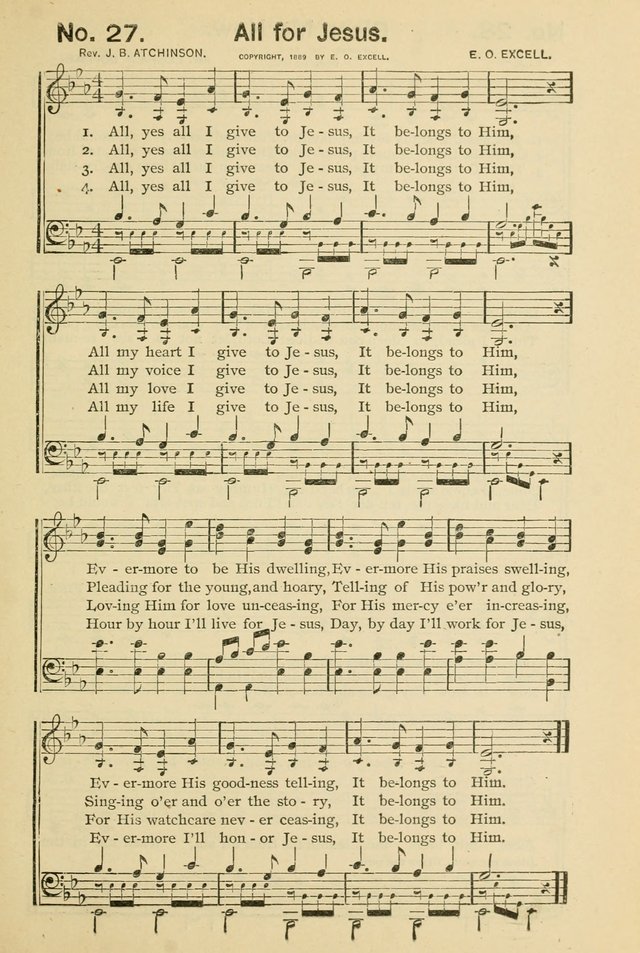 Excellent Songs: for the Church and Sunday School page 27