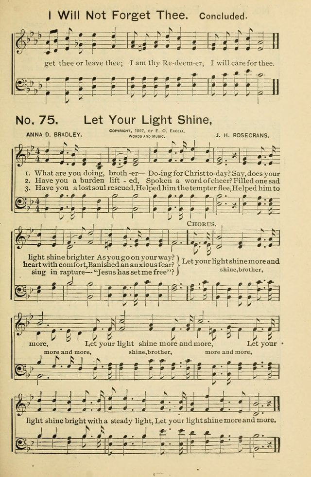 Excellent Songs: for the Church and Sunday School page 75