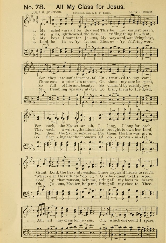 Excellent Songs: for the Church and Sunday School page 78