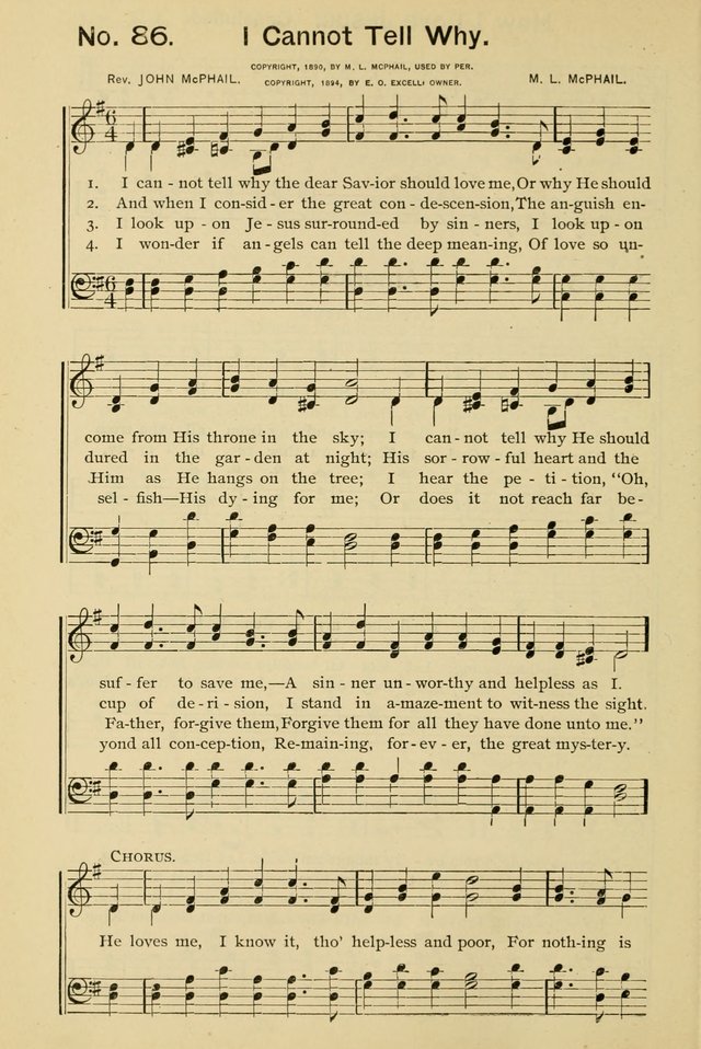 Excellent Songs: for the Church and Sunday School page 86