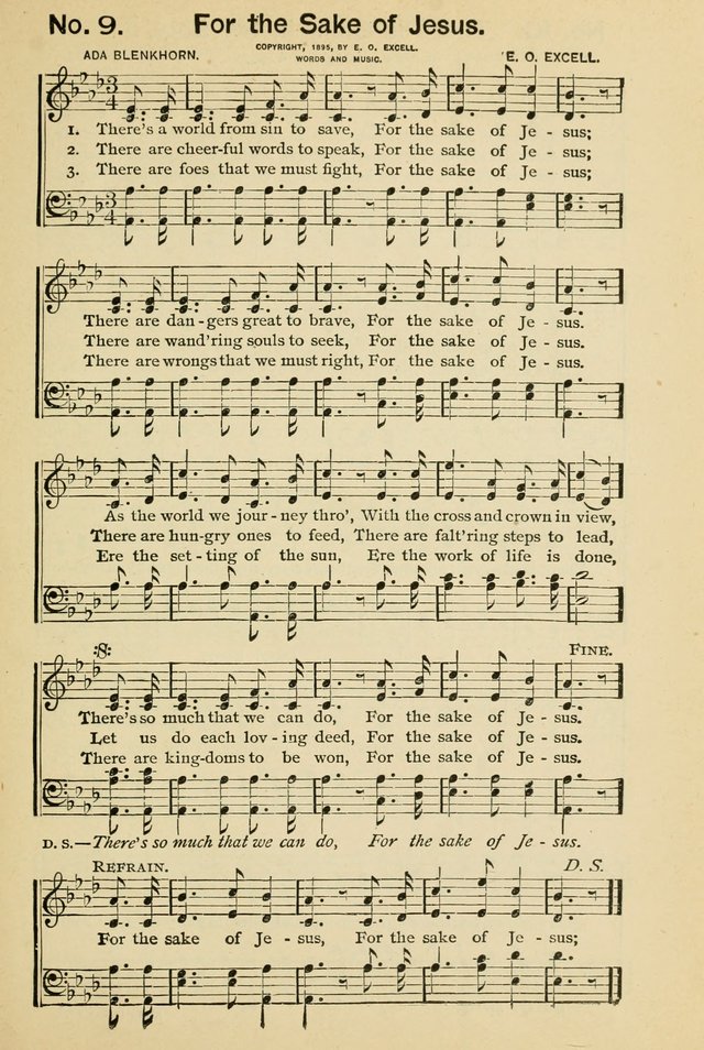 Excellent Songs: for the Church and Sunday School page 9