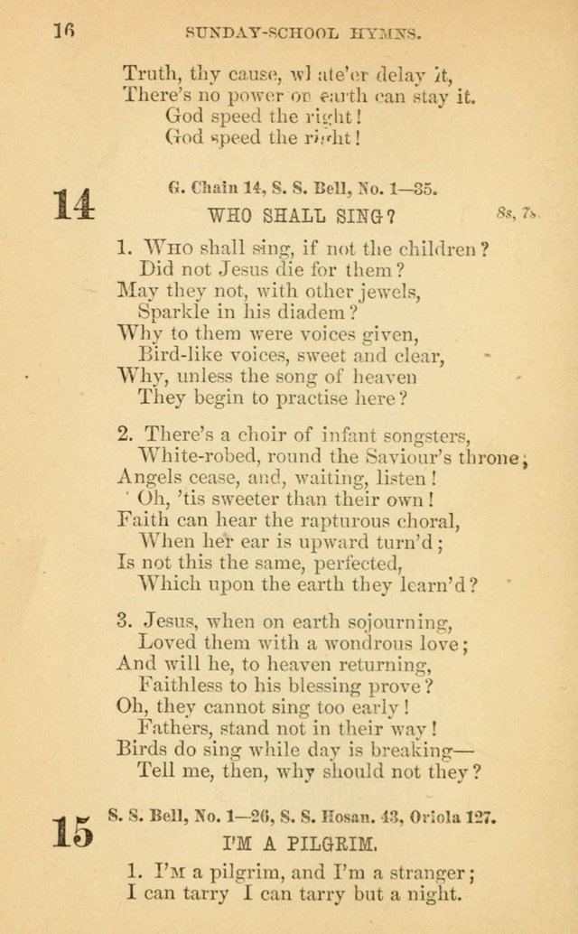 The Eclectic Sabbath School Hymn Book page 16